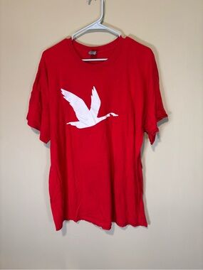 WawaRed Graphic Tee with White Flying Bird logo
